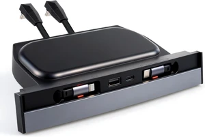 Waterproof USB Hub for Tesla Model 3 and Model Y - 2023/2022/2021 Dock with 4-Port Retractable Charging Cable Supporting Fast Charging (not Compatible with 2024 Model 3) Waterproof USB Hub for Tesla Model 3 and Model Y - 2023/2022/2021 Dock with 4-Port Retractable Charging Cable Supporting Fast Charging (not Compatible with 2024 Model 3)