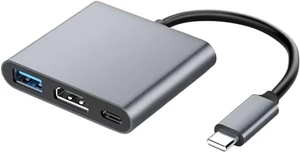 USB C HUB 3in1 TY>pe 3.0 to HDMI-Compatible Docking Station PD Fast 4K HDMI Adapter Splitter for Computer(3 in 1 Gray) USB C HUB 3in1 TY>pe 3.0 to HDMI-Compatible Docking Station PD Fast 4K HDMI Adapter Splitter for Computer(3 in 1 Gray)