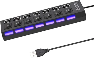 7 Ports USB HUB Docking Station Extender High Speed 3.0 Splitter with Switch Control for Pro(7xUSB 2.0) 7 Ports USB HUB Docking Station Extender High Speed 3.0 Splitter with Switch Control for Pro(7xUSB 2.0)