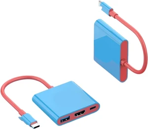 HDMI 4K Switch Dock USB 3.0 Hub Adapter C Splitter TV Portable Docking Station for Laptops PC Air Pro(Blue and red) HDMI 4K Switch Dock USB 3.0 Hub Adapter C Splitter TV Portable Docking Station for Laptops PC Air Pro(Blue and red)