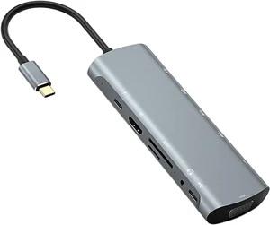 Asixxsix USB C Docking Station, 12 in 1 USBC to HDMI Splitter with 4K Display, PD, HD, VGA, 3 X USB 3.0, 1 X USB 2.0, Type C, RJ45, Secure Digital/T Flash, Headphone, PD3.0 Power Asixxsix USB C Docking Station, 12 in 1 USBC to HDMI Splitter with 4K Display, PD, HD, VGA, 3 X USB 3.0, 1 X USB 2.0, Type C, RJ45, Secure Digital/T Flash, Headphone, PD3.0 Power