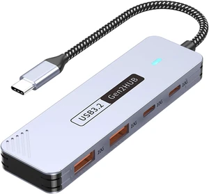USB C Expander 2x Type +2x Fast Charging Power Aluminum 10Gbps Data Transfer Adapter For Laptop Tablets Portable Splitter Aluminum USB C Expander 2x Type +2x Fast Charging Power Aluminum 10Gbps Data Transfer Adapter For Laptop Tablets Portable Splitter Aluminum