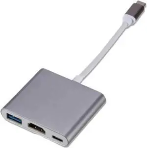 USB C HUB 3 In1 TY>pe to HDTV Docking Station PD Fast 4K HD TV Adapter Splitter for Computer PC(Grey-White) USB C HUB 3 In1 TY>pe to HDTV Docking Station PD Fast 4K HD TV Adapter Splitter for Computer PC(Grey-White)