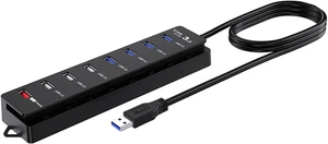 USB Hub 8 Port Data Hub Splitter Individual Switch Power Adapter Extension Splitter with Charging Port for PC Data Transfer USB Hub 8 Port Data Hub Splitter Individual Switch Power Adapter Extension Splitter with Charging Port for PC Data Transfer