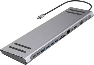 USB C Laptop Docking Station 14 in 1 Multiports Adapter for Laptops HDMIs VGA Ethernet RJ45 3.5mm USB Port Multiports Adapter USB C Laptop Docking Station 14 in 1 Multiports Adapter for Laptops HDMIs VGA Ethernet RJ45 3.5mm USB Port Multiports Adapter