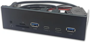 Industrial 5.25Inch USB3.2 Gen1 Front Panel 5Gbps 19PIn To USB A Port Type C And Auditory Port And Card Reader Computer Case Accessories Industrial 5.25Inch USB3.2 Gen1 Front Panel 5Gbps 19PIn To USB A Port Type C And Auditory Port And Card Reader Computer Case Accessories