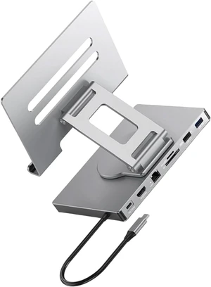 1. Foldable Rotating USB C Dock Stand PD100W Charging Aluminum Alloy Cooling Gigabit Ethernet 3.5mm Slip-Proof Base Silicone Pad USB C Adapter 1. Foldable Rotating USB C Dock Stand PD100W Charging Aluminum Alloy Cooling Gigabit Ethernet 3.5mm Slip-Proof Base Silicone Pad USB C Adapter