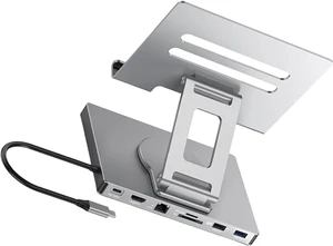Adjustment USB C Docking Station Stand 100W Power Delivery Aluminum Bracket Ethernet 3.5mm Output Foldable Base USB C Adapter With Stand Adjustment USB C Docking Station Stand 100W Power Delivery Aluminum Bracket Ethernet 3.5mm Output Foldable Base USB C Adapter With Stand