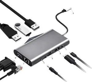 USB 3.0 Type C HUB USB C Docking Station to HDMI 4K 30HZ Multifunctional Type C to RJ45 1000Mbps Ethernet Adapter Extender(10 in 1 S101) USB 3.0 Type C HUB USB C Docking Station to HDMI 4K 30HZ Multifunctional Type C to RJ45 1000Mbps Ethernet Adapter Extender(10 in 1 S101)