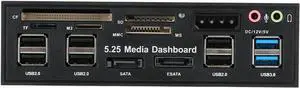 FENTERXY Multi-Function USB 3.0 Hub E Port Internal Card Reader Pc Dashboard Media Front Panel Audio for Sd Ms Cf Tf M2 Mmc Memor FENTERXY Multi-Function USB 3.0 Hub E Port Internal Card Reader Pc Dashboard Media Front Panel Audio for Sd Ms Cf Tf M2 Mmc Memor