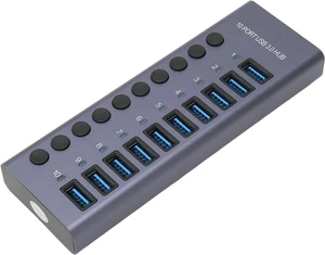 Akozon Akozon 10 Port 60W USB 3.0 Hub with Individual Power Switches & LED Indicators - Aluminum Alloy Docking Station, 5Gbps Data Transfer, 12V 5A Power Adapter (US Plug) Akozon Akozon 10 Port 60W USB 3.0 Hub with Individual Power Switches & LED Indicators - Aluminum Alloy Docking Station, 5Gbps Data Transfer, 12V 5A Power Adapter (US Plug)