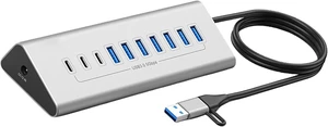 USB3.0 Hubs Type C Hubs Multiple USB Splitter 7/10 Port Multiple Expander Power Adapter USB Hubs Heat Dissipation for PC USB3.0 Hubs Type C Hubs Multiple USB Splitter 7/10 Port Multiple Expander Power Adapter USB Hubs Heat Dissipation for PC