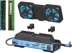 USB Hub Docking Station Type-C Dock for Console 4K@60Hz Card Reader Multi-Port Adapter with Cooling Fan USB Hub Docking Station Type-C Dock for Console 4K@60Hz Card Reader Multi-Port Adapter with Cooling Fan