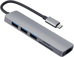 Hubs Type-C Hub to -Compatible Adapter 4K 3 USB C Hub with TF Security Digital Reader Slot for Pro USB Hubs Hubs Type-C Hub to -Compatible Adapter 4K 3 USB C Hub with TF Security Digital Reader Slot for Pro USB Hubs