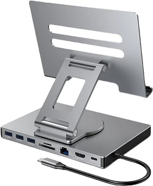 4K 60Hz Gigabit Ethernet Port USB3.0 Splitter Hubs Converters Flat Panel Rotatable Stand 8/9 in 1 Type C Docking Station 4K 60Hz Gigabit Ethernet Port USB3.0 Splitter Hubs Converters Flat Panel Rotatable Stand 8/9 in 1 Type C Docking Station