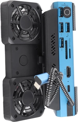 9 in 1 Docking Station for Steam Deck, Rog Ally X, Legion Go, Claw, Gaming Console Dock with Detachable Dual Cooling Fan, 4 USB Ports, 100W PD Charging 9 in 1 Docking Station for Steam Deck, Rog Ally X, Legion Go, Claw, Gaming Console Dock with Detachable Dual Cooling Fan, 4 USB Ports, 100W PD Charging