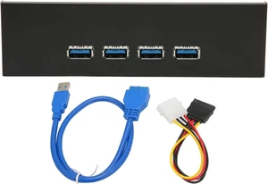 USB 3.1 Front Panel Hub 5.25in, 4 USB3.1 Type A Ports, 10Gbps SuperSpeed Plus, Plug and Play, Sturdy Aluminum Alloy Shell, Wide Compatibility for Smartphones, Tablets, and More USB 3.1 Front Panel Hub 5.25in, 4 USB3.1 Type A Ports, 10Gbps SuperSpeed Plus, Plug and Play, Sturdy Aluminum Alloy Shell, Wide Compatibility for Smartphones, Tablets, and More