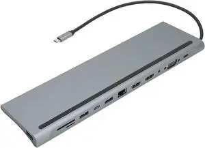 12 in 1 USB C Hub, Full Featured Laptop Docking Station, Multiport Adapter with Ethernet, 4K, PD Charging, Audio for MacBook, Switch, Phones and Tablets with 12 in 1 USB C Hub, Full Featured Laptop Docking Station, Multiport Adapter with Ethernet, 4K, PD Charging, Audio for MacBook, Switch, Phones and Tablets with