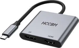USB C to DisplayPort(DP) and HDMI Adapter,Dual Monitor Adapter for Dell HP Surface Laptops,Thunderbolt 3/USB C Type C to HDMI DP Hub Dongle 4K @60hz USB C to DisplayPort(DP) and HDMI Adapter,Dual Monitor Adapter for Dell HP Surface Laptops,Thunderbolt 3/USB C Type C to HDMI DP Hub Dongle 4K @60hz