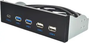 5.25" USB 3.1 Front Panel USB Hubs 2Ports USB3.0 + 2Ports USB2.0 + 1Port TypeC with TypeE Connectors for Desktop 5.25" USB 3.1 Front Panel USB Hubs 2Ports USB3.0 + 2Ports USB2.0 + 1Port TypeC with TypeE Connectors for Desktop