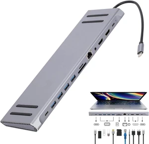 Computer Hub Docking Station - USB C Dock Dock Station USB Hub - High Speed USB Expansion Hub, Computer Dock PC USB Extender, USB Splitter for Computer Laptop Phone Computer Hub Docking Station - USB C Dock Dock Station USB Hub - High Speed USB Expansion Hub, Computer Dock PC USB Extender, USB Splitter for Computer Laptop Phone