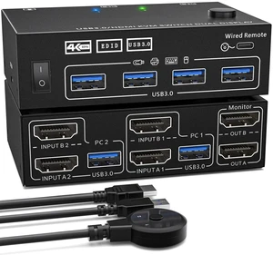 Versatile USB3.0 High Multimedia Port KVM Switcher Multiple Computers To Single Keyboards Versatile USB3.0 High Multimedia Port KVM Switcher Multiple Computers To Single Keyboards