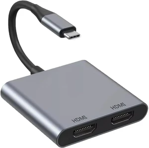 USB C to Dual HDMI Adapter, USB C Hub Multi Monitor Adapter Type C to HDMI Splitter Extended Display for MacBook Pro, Dell XPS, Laptop, Samsung Galaxy S24 S23 and More USB C Devices USB C to Dual HDMI Adapter, USB C Hub Multi Monitor Adapter Type C to HDMI Splitter Extended Display for MacBook Pro, Dell XPS, Laptop, Samsung Galaxy S24 S23 and More USB C Devices