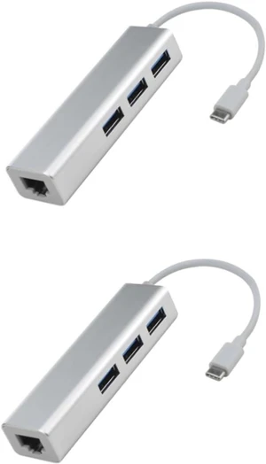 jojofuny 2pcs Type C Hub USB Multiport Adapter Ethernet Port Converter for Laptop Computer jojofuny 2pcs Type C Hub USB Multiport Adapter Ethernet Port Converter for Laptop Computer
