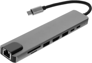 8-in-1 Type Dock Station 4k 87w Pd Ethernet USB Hub for Phone Silver 8-in-1 Type Dock Station 4k 87w Pd Ethernet USB Hub for Phone Silver