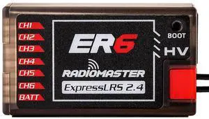 ER6 ELRS PWM Receiver: 2.4GHz 6Ch ExpressLRS Receiver Nano Module for Fixed Wing RC Vehicles by Speedybee ER6 ELRS PWM Receiver: 2.4GHz 6Ch ExpressLRS Receiver Nano Module for Fixed Wing RC Vehicles by Speedybee
