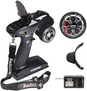 DUMBORC X6 2.4GHz 6CH RC Radio Transmitter and Receiver X6FG(Built-in Gyro)&Alloy Steering Wheel, with Fail-Safe & Low Voltage Alarm Function for Rc Vehicle Car Boat Tank Model Parts Remote Controlle DUMBORC X6 2.4GHz 6CH RC Radio Transmitter and Receiver X6FG(Built-in Gyro)&Alloy Steering Wheel, with Fail-Safe & Low Voltage Alarm Function for Rc Vehicle Car Boat Tank Model Parts Remote Controlle