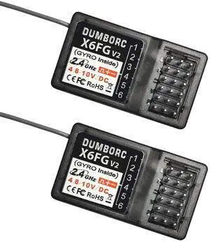 ATA HOBBY DUMBORC 2 Pcs X6FG(Built in Gyro) 6 Channels 2.4GHz RC Receiver for DUMBORC X6/X4/X5/X6PM-350 Transmitter RC Car Boat Tank Drifting Car ATA HOBBY DUMBORC 2 Pcs X6FG(Built in Gyro) 6 Channels 2.4GHz RC Receiver for DUMBORC X6/X4/X5/X6PM-350 Transmitter RC Car Boat Tank Drifting Car