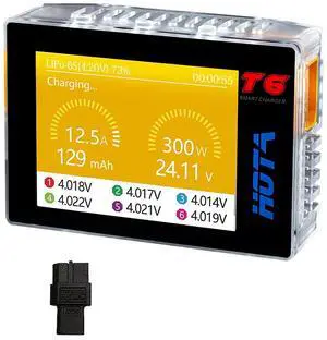 T6 RC 1S 2S 3S 4S 5S 6S Lipo Battery Charger, RC Smart Battery Charger with 300W XT60/PD Dual Input, 15A Compact RC Car Charger Support PD3.0 and QC Fast Charging Protocols with Muti-Language T6 RC 1S 2S 3S 4S 5S 6S Lipo Battery Charger, RC Smart Battery Charger with 300W XT60/PD Dual Input, 15A Compact RC Car Charger Support PD3.0 and QC Fast Charging Protocols with Muti-Language