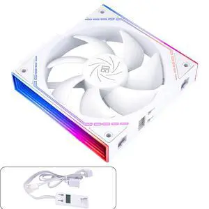 TL-M12QRW CPU Fan 120mm Case Cooler, PWM Connector Silent Computer Cooling with S-FDB Bearing,PC Fan with ARGB Mirror Light Effect,Low Noise,Building Blocks Version PC Fan TL-M12QRW CPU Fan 120mm Case Cooler, PWM Connector Silent Computer Cooling with S-FDB Bearing,PC Fan with ARGB Mirror Light Effect,Low Noise,Building Blocks Version PC Fan
