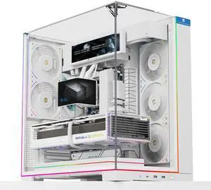 A70 Vision White ATX Gaming case |Three Sides Without Stands,Panoramic Glass Panel|8 Fan Slots |Tower-Style Computer case|Equipped withType-C Interface|Comes with a 9.16-inch LCD Display A70 Vision White ATX Gaming case |Three Sides Without Stands,Panoramic Glass Panel|8 Fan Slots |Tower-Style Computer case|Equipped withType-C Interface|Comes with a 9.16-inch LCD Display