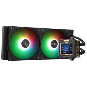 FW240 Black ARGB CPU AIO Cooler,PC 240 Specification Water Cooler System,IPS LCD Screen with 320 * 240 Resolution,for AM5&Intel LGA1700/1851,CPU Cooler Comes with 2.4-inch LCD Display FW240 Black ARGB CPU AIO Cooler,PC 240 Specification Water Cooler System,IPS LCD Screen with 320 * 240 Resolution,for AM5&Intel LGA1700/1851,CPU Cooler Comes with 2.4-inch LCD Display