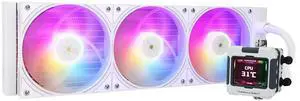 FW 360 White ARGB-360mm AIO CPU Liquid Cooler,IPS LCD Screen with 320 * 240 Resolution,for AM4/AM5/Intel LGA1700,2.4 inchMagnet-Absorbent LCD Screen for Images -White FW 360 White ARGB-360mm AIO CPU Liquid Cooler,IPS LCD Screen with 320 * 240 Resolution,for AM4/AM5/Intel LGA1700,2.4 inchMagnet-Absorbent LCD Screen for Images -White