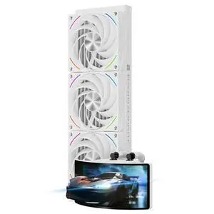 Rainbow Vision 360 Turbo ARGB White 360mm Aio Cooler, 60HZ Curved Screen with 2400x1080 Resolution,for AM4/AM5,Intel LGA1851/1700,6.67in 3D with Magnetic Suction Screen,3000RPM Fan Speed Rainbow Vision 360 Turbo ARGB White 360mm Aio Cooler, 60HZ Curved Screen with 2400x1080 Resolution,for AM4/AM5,Intel LGA1851/1700,6.67in 3D with Magnetic Suction Screen,3000RPM Fan Speed