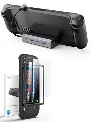 2-Pack Screen Protectors+Docking Station Compatible with Steam Deck 2-Pack Screen Protectors+Docking Station Compatible with Steam Deck