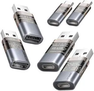 USB Data Blocker & USB C Data Blocker 6 Pack, Transparent Charge Only Adapter, Juice Jacking Protection for Safe Public and Travel Charging, Block Data Transfer USB Data Blocker & USB C Data Blocker 6 Pack, Transparent Charge Only Adapter, Juice Jacking Protection for Safe Public and Travel Charging, Block Data Transfer