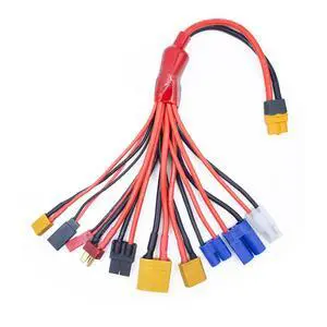RC Lipo Battery Charger Adapter Connector 10 in 1 Multi Splitter Wire XT60H Plug Lead Convert Cable for TRX, T-Plug, Tamiya,Futaba, JST, XT90,XT60,XT30,EC3,EC5 RC Lipo Battery Charger Adapter Connector 10 in 1 Multi Splitter Wire XT60H Plug Lead Convert Cable for TRX, T-Plug, Tamiya,Futaba, JST, XT90,XT60,XT30,EC3,EC5