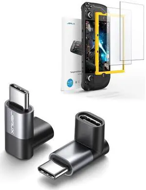 90 Degree USB C Male to USB C Female Adapter + Steam Deck Screen Protector 90 Degree USB C Male to USB C Female Adapter + Steam Deck Screen Protector