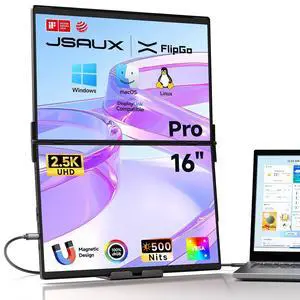 FlipGo Pro 16" Dual Portable Monitors and Leather Stand for FlipGo 16" Portable Monitor FlipGo Pro 16" Dual Portable Monitors and Leather Stand for FlipGo 16" Portable Monitor