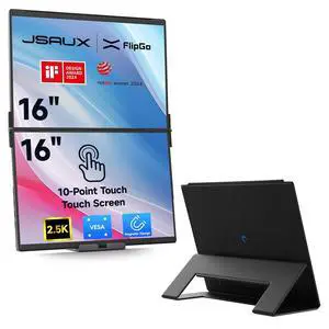 FlipGo Touchscreen 16" 2.5K Dual Screen Portable Monitor & Flex Folio FlipGo Touchscreen 16" 2.5K Dual Screen Portable Monitor & Flex Folio