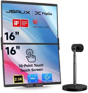 FlipGo 16" 2.5K Dual Touchscreen Portable Monitor Snap Magnetic Stand FlipGo 16" 2.5K Dual Touchscreen Portable Monitor Snap Magnetic Stand