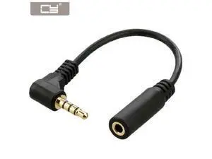 CYDZ 10cm Right Angled 90 Degree 3.5mm 4 poles Audio Stereo Male to Female Extension Cable CYDZ 10cm Right Angled 90 Degree 3.5mm 4 poles Audio Stereo Male to Female Extension Cable
