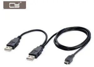 CYDZ USB2.0 2 Male to Mini 5 Pin Y Cable Data and Power Cable for Hard Disk Drive CAS CYDZ USB2.0 2 Male to Mini 5 Pin Y Cable Data and Power Cable for Hard Disk Drive CAS