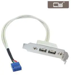 NGFF Type A USB 2.0 Female Back Panel to Motherboard 9pin Cable 30cm with Low profile 8cm Height PCI Bracket White NGFF Type A USB 2.0 Female Back Panel to Motherboard 9pin Cable 30cm with Low profile 8cm Height PCI Bracket White