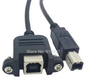 50cm USB 2.0 B Type Male to Female Printer Scanner Hard Disk Extension Cable with Screws for Panel Mount 50cm USB 2.0 B Type Male to Female Printer Scanner Hard Disk Extension Cable with Screws for Panel Mount