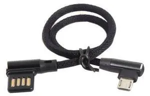 Micro USB 5Pin to USB 2.0 Left Right Angled 90 Degree Data Cable with Sleeve for Tablet & Phone 15cm Micro USB 5Pin to USB 2.0 Left Right Angled 90 Degree Data Cable with Sleeve for Tablet & Phone 15cm